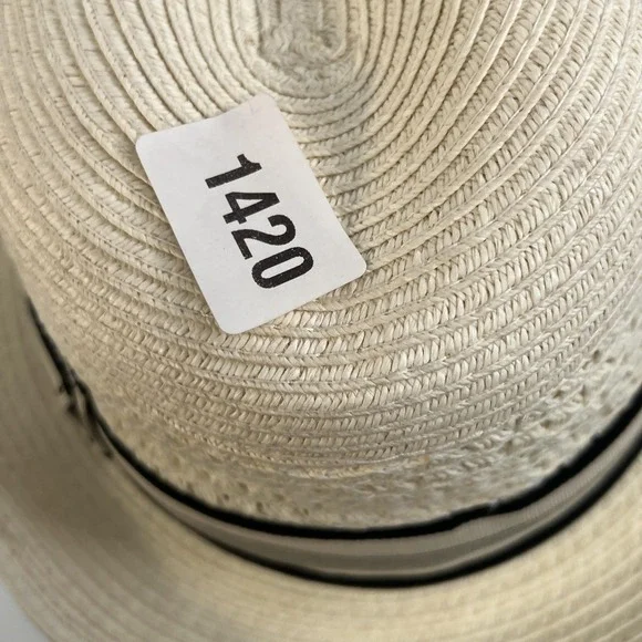 Scala Classico Hat Fedora Fitted Mens XLarge White Toyo Straw Summer Dressy - Picture 6 of 12